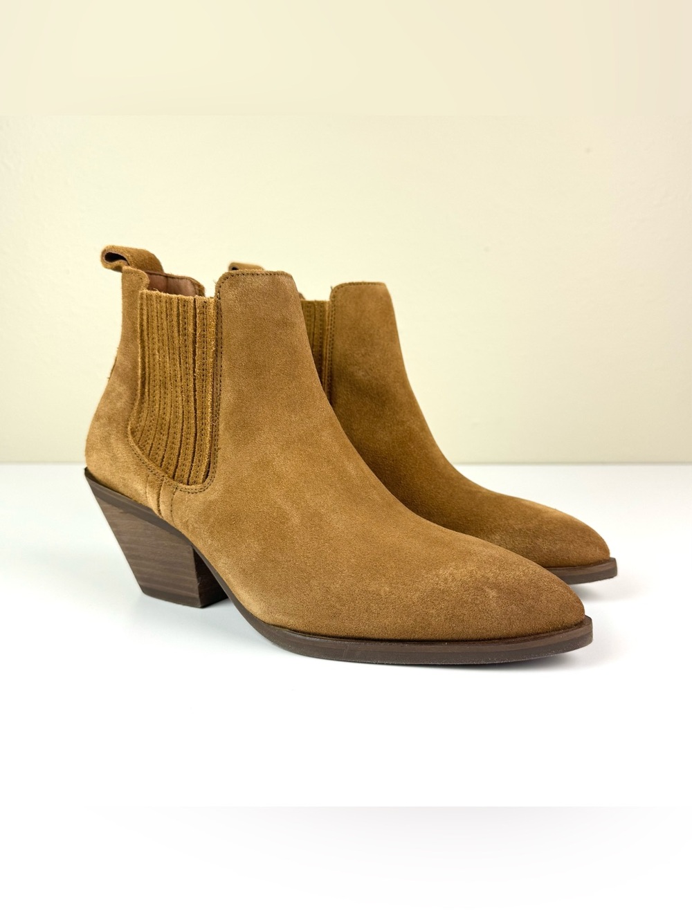 Patina Portland Leather Dakota Tan Suede Ankle Boots Booties Size 6.5 - Picture 5 of 12